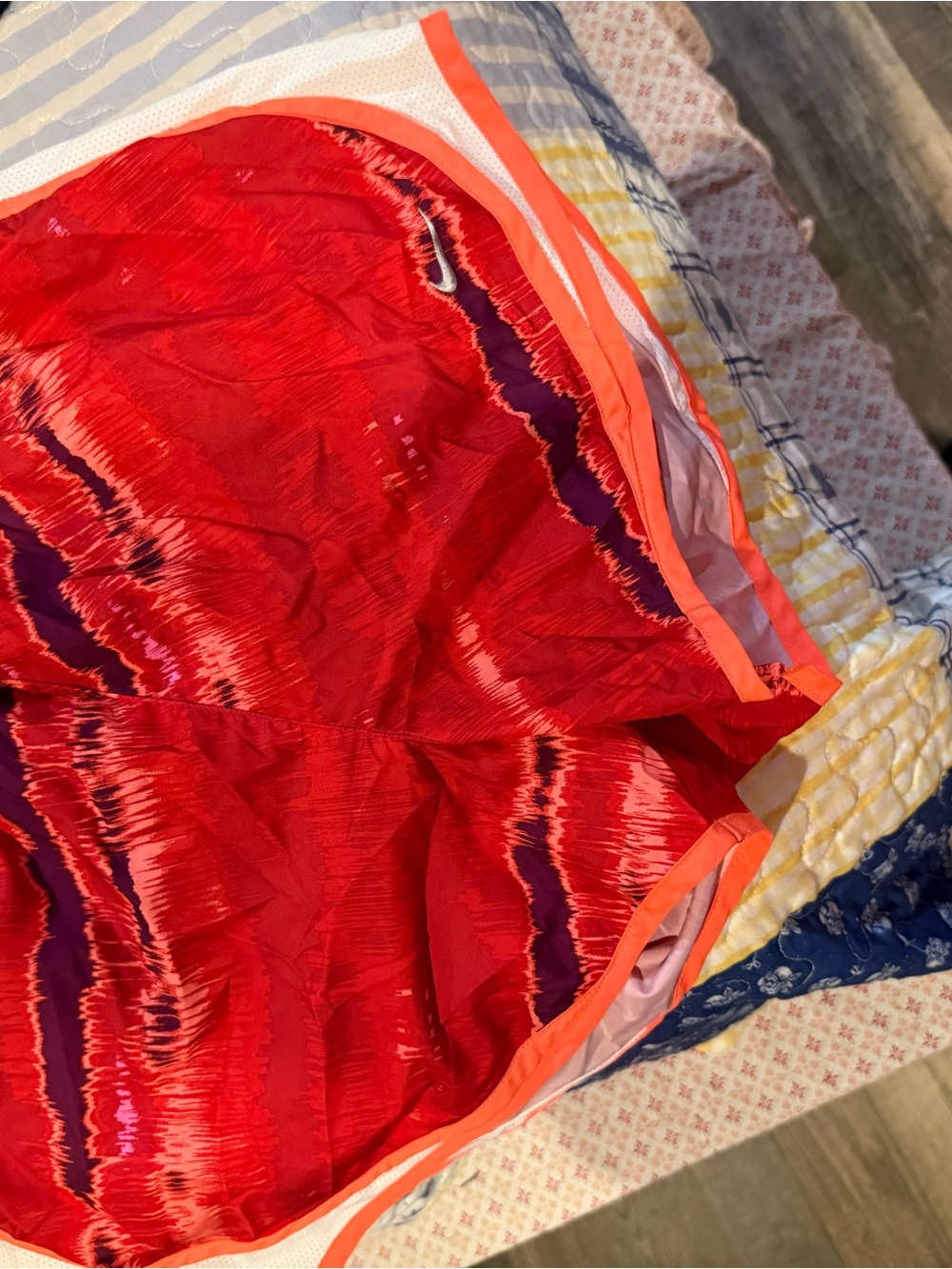 Nike Red Tie-Dye Circle Skirt with Purple Accents